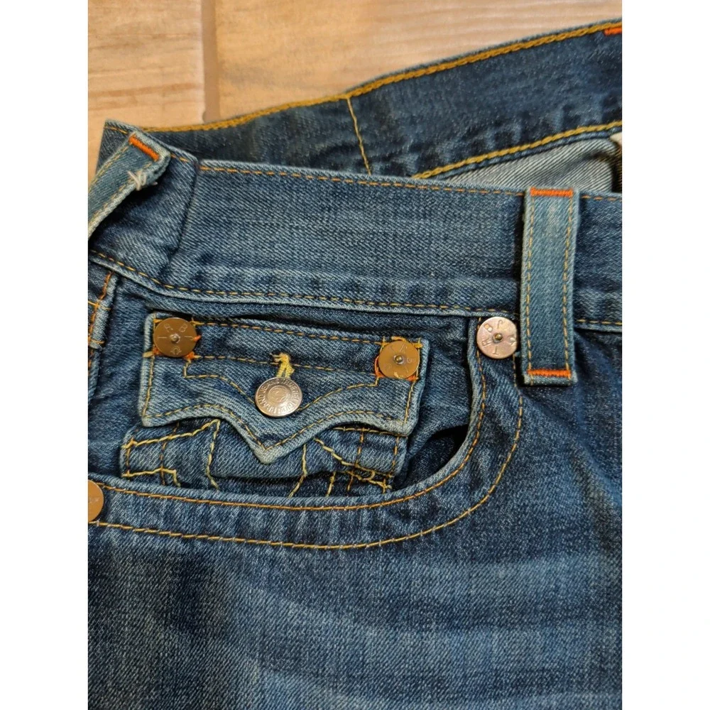 Vtg Y2K True Religion Billy Jeans Mens 33 Made in USA Straight Flap Pocket Denim